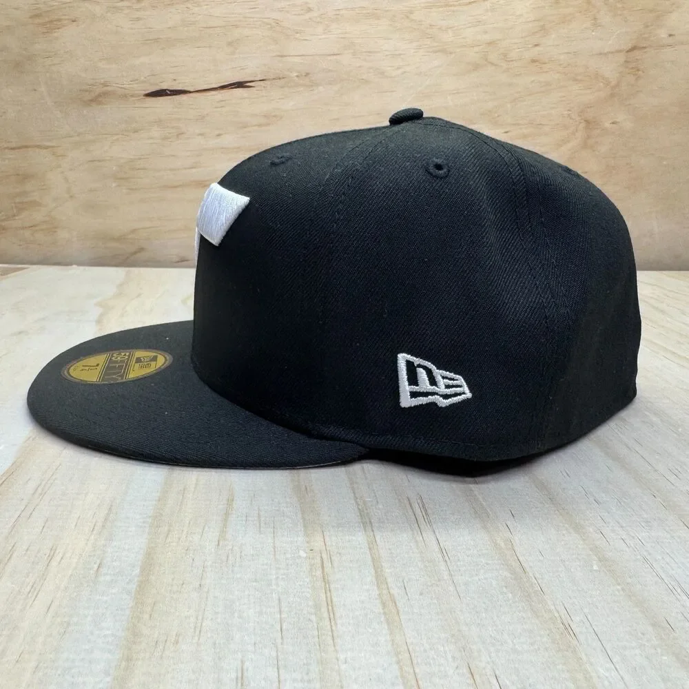 NEW Utah Jazz New Era Black 59FIFTY Fitted Hat Cap Black White sz 7 3/4